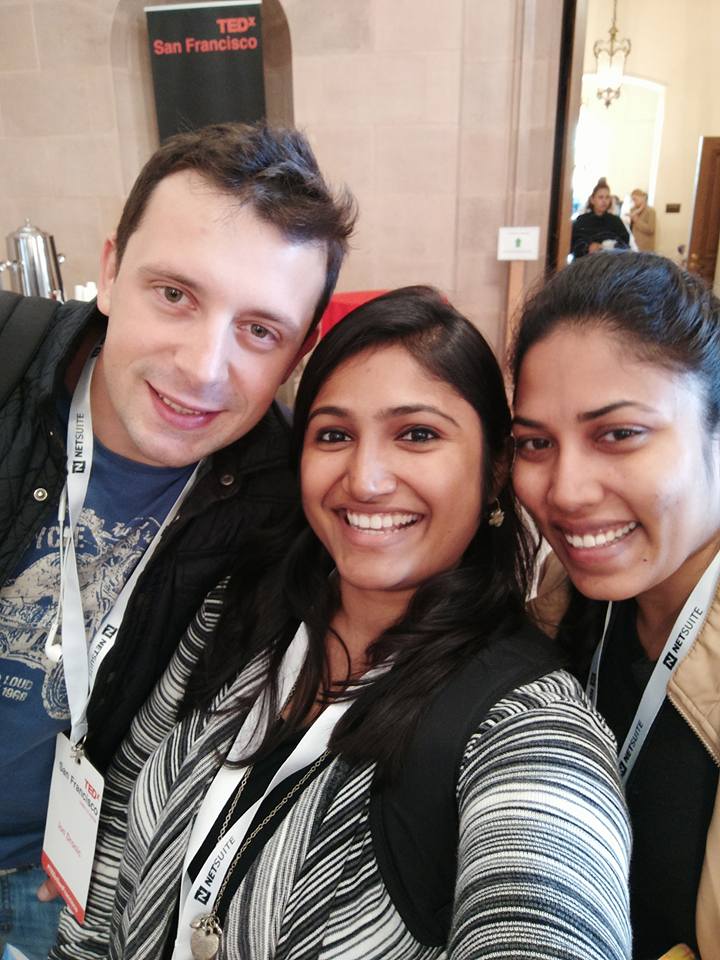 Ion Dronic, Preethi Rao, Swathepriya Chirlamcherla attending TEDx San Francisco
