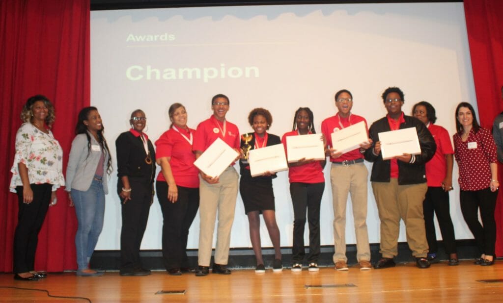 Winners of the 2019 Verizon Innovative Learning Design Thinking Program Pitch Competition in Atlanta.